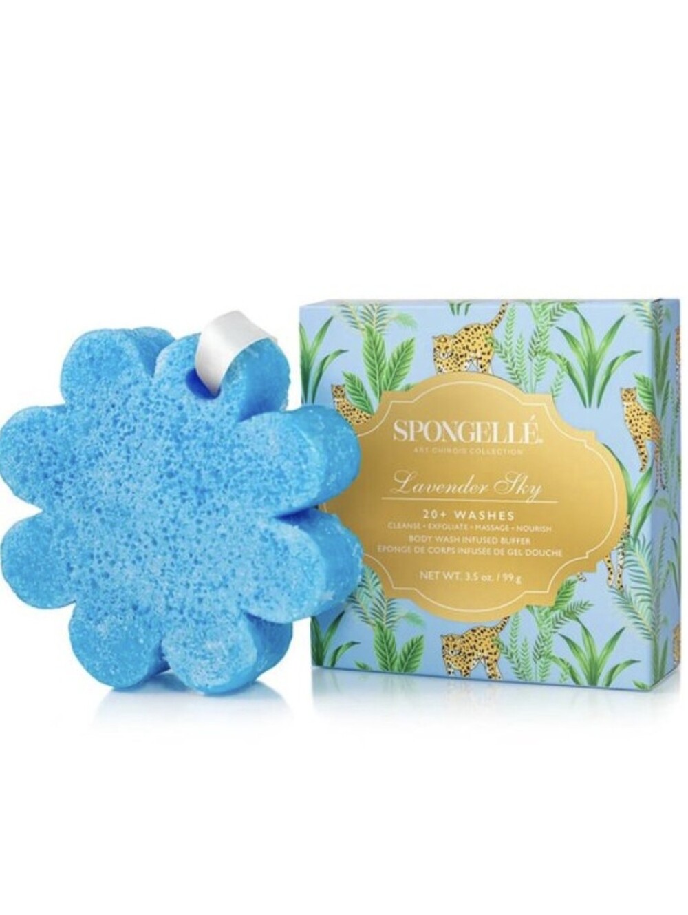 Spongelle Lavender Sky Blue Flower Body Wash Infused Buffer